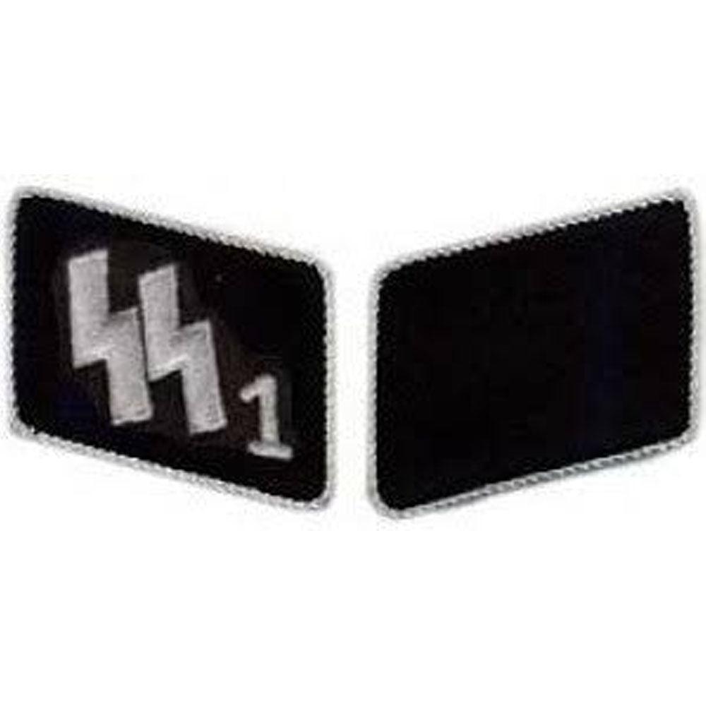 SS1 Deutschland Officers Collar Tabs - High-Quality WWII Reproduction for Reenactment and Collectors