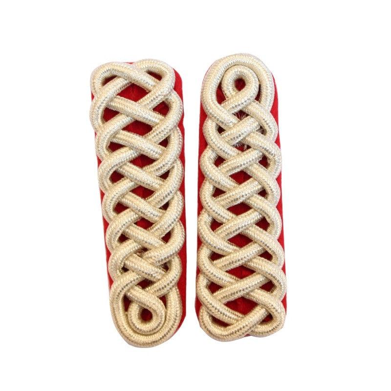 Royal Guards Shoulder Cords White Wire on Red Backing