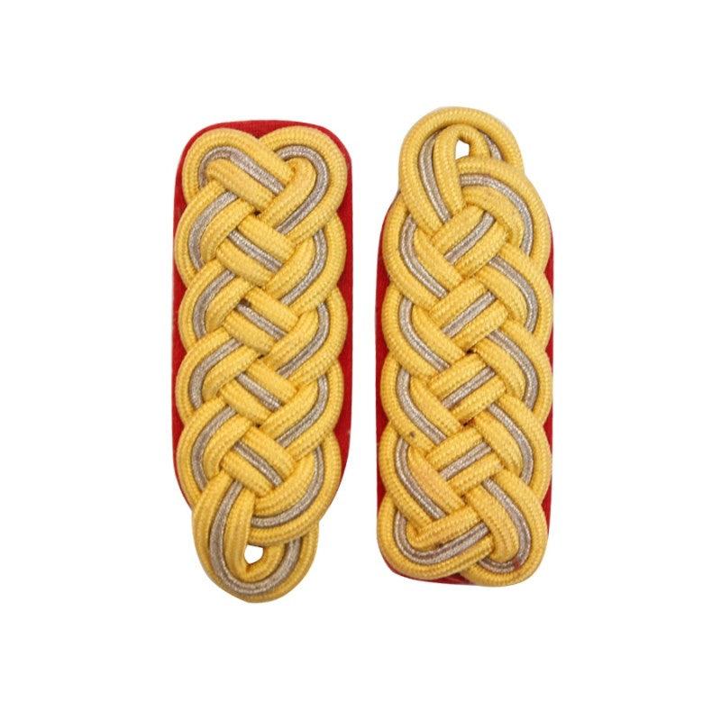 Golden Red Military Water Mylar Shoulder Board Pair