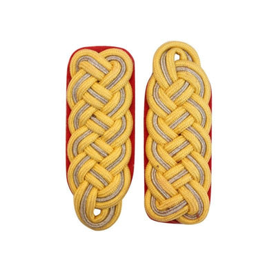 Golden Red Military Water Mylar Shoulder Board Pair