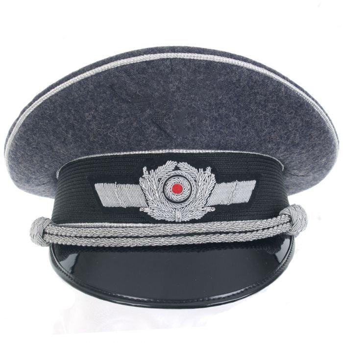 Luftwaffe Officers Visor Cap – Bullion Embroidered Wreath, Cockade, and Eagle