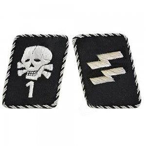 Totenkopf Officers Collar Tabs Set - Authentic WWII Reproduction Insignia for Collectors and Reenactment