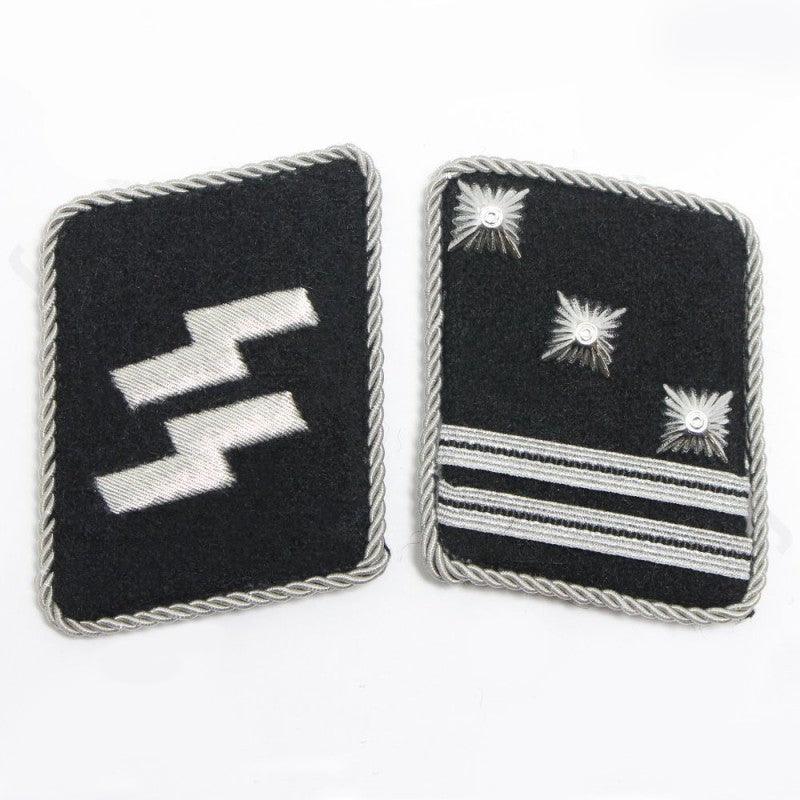 Waffen-SS Hauptsturmführer Collar Tabs - Authentic WWII Reproduction Insignia for Collectors and Reenactment