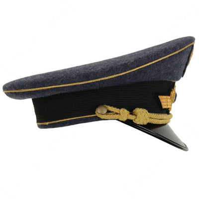 WW2 Luftwaffe Generals Visor Cap – Bullion Embroidered Wreath, Cockade, and Eagle Insignia